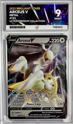 Arceus VSTAR UPC Metal Promo Cards 122/172 & 123/172 - Ace 9 Mint - Image 2