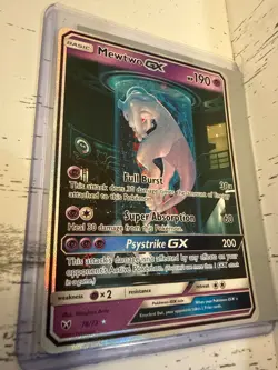 Pokemon TCG Mewtwo GX Shining Legends Holo Card 78/73 Secret Rare - Image 1