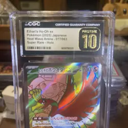 CGC Pristine 10 Ethan's Ho-oh ex 077/063 SR Heat Wave Arena sv9a Pokemon Card - Image 3