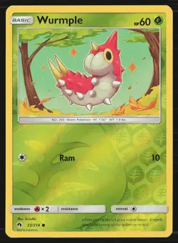 SM - Lost Thunder Wurmple (23) #23/214 Reverse Holo Pokemon Card - Image 1