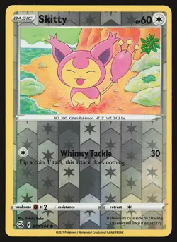 SWSH08: Fusion Strike Skitty #210/264 Reverse Holo Pokemon Card - Image 1
