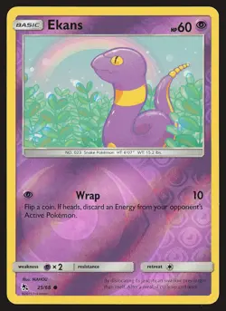 Hidden Fates Ekans (25) #25/68 Reverse Holo Pokemon Card - Image 1