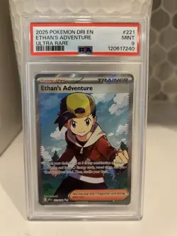 Pokemon TCG Trainer Ethan's Adventure Holo Card 221/182 Ultra Rare - Image 1