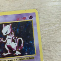 HP 1st Edition Shadowless Mewtwo 10/102 Base Set 1999 Nintendo Pokemon Card - Image 2