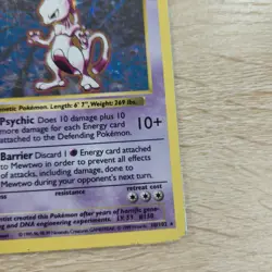 HP 1st Edition Shadowless Mewtwo 10/102 Base Set 1999 Nintendo Pokemon Card - Image 3