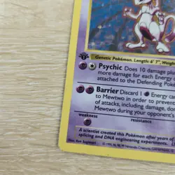 HP 1st Edition Shadowless Mewtwo 10/102 Base Set 1999 Nintendo Pokemon Card - Image 4