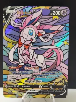 Sylveon CUSTOM Stained Glass Holo Van Gogh Shiny Card For Display Only - Image 2