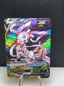 Sylveon CUSTOM Stained Glass Holo Van Gogh Shiny Card For Display Only - Image 3