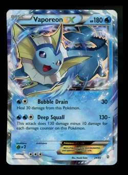 #3 Vaporeon EX 24/83 Generations 2016 Holo Rare Pokemon Card TCG - Image 1