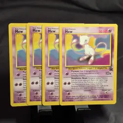 4x Vintage 1999 Pokemon Card - Mew - WoTC Black Star Promo 8 - NM-Mint - Image 1