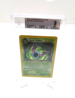 2000 Pokemon Team Rocket's 1st Edition Rare Holo Card Dark Golbat BGS 9 Mint - Image 1