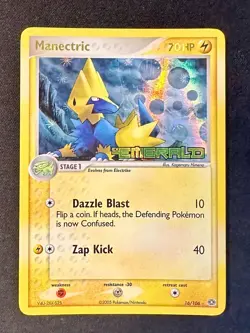 Manectric 16/106 2005 EX Emerald Pokemon Card Reverse Holo Stamped Rare - VLP - Image 1