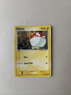 Pokemon TCG Voltorb 71/106 EX Emerald Reverse Holo Card 2005 Stamped - Image 1