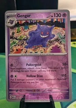 Gengar Reverse Holo Pokemon Card 094/165 Rare Sv: Scarlet & Violet 151 NM - Image 1