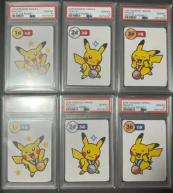 PSA 10 Pokemon Taruka Pikachu Round 1 Round 2 1st 2nd 3rd Place Sequential 6 SET - Image 1