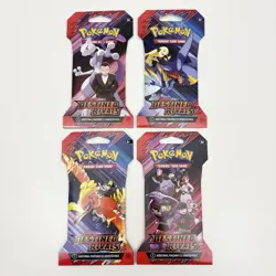 Pokemon TCG Scarlet & Violet Destined Rivals 4x Sleeved Booster Pack Art Set NEW - Image 1