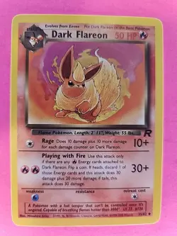 Dark Flareon Team Rocket Pokemon Card WOTC NM - Image 1