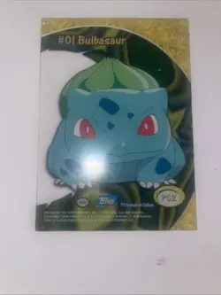 Topps Pokemon #1 Bulbasaur Clear Blue Logo 1st Ed Non Holo Pc2 - Image 2