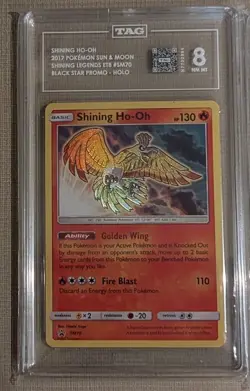 Pokemon 2017 Sun & Moon Black Star Promo SM70 Shining Ho-Oh TAG Graded 8 - Image 3