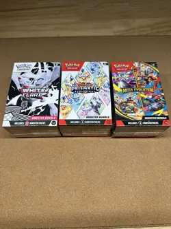 Lot Pokemon Prismatic Evolutions, Mega Evolution And White Flare Booster Bundle - Image 1