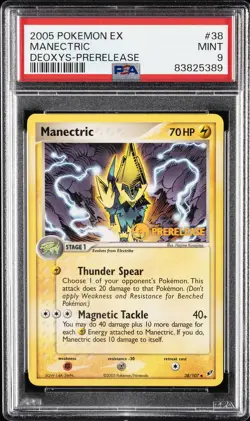 2005 POKEMON EX DEOXYS PRERELEASE #38 MANECTRIC PSA 9 - Image 1