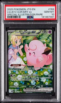 2025 POKEMON JTG EN-JOURNEY TOGETHER #184 LILLIE'S CLEFAIRY EX PSA 10 - Image 1