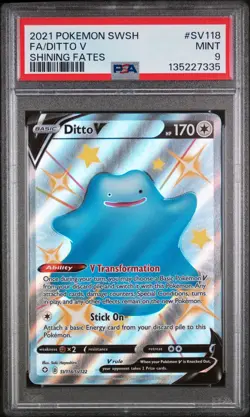 Ditto V Pokemon Sword & Shield Shining Fates SV118/SV122 PSA 9 - Image 1