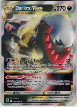 Pokemon Darkrai VSTAR Ultra Rare SWSH10: Astral Radiance 099/189 NM - Image 1