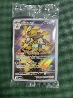 Pokemon TCG: Alakazam MEP 009 Pokemon Center Stamped Black Star Promo SEALED - Image 1