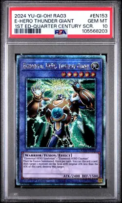 Elemental HERO Thunder Giant PSA 10 - RA03-EN153 - Quarter Century Rare - Yugioh - Image 1