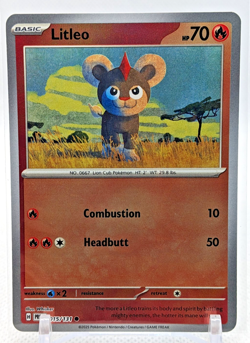 Pokemon Litleo (Poke Ball Pattern) (15/356) Prismatic Evolutions NM REVERSE HOLO - Image 2