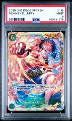 2025 ONE PIECE OP13-118 SEC CARRYING ON HIS WILL #118 MONKEY D. LUFFY PSA 9 - Image 1