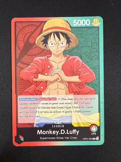 Monkey.D.Luffy (OP01-003 L) PRE ERRATA - Azure Sea's Seven (One Piece) ENGLISH - Image 1