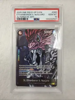 One Piece St. Ethanbaron v. Nusjuro Alt Art OP13-080 Carrying On His Will PSA 10 - Image 1