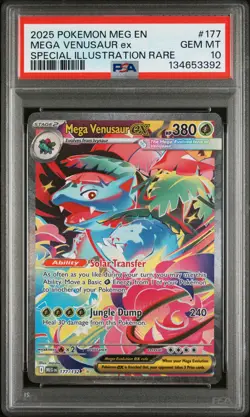 2025 POKEMON MEGA EVOLUTION SPECIAL ILLUSTRATION RARE MEGA VENUSAUR EX PSA 10 - Image 1