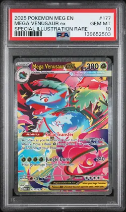2025 POKEMON MEGA EVOLUTION SPECIAL ILLUSTRATION RARE MEGA VENUSAUR EX PSA 10 - Image 1