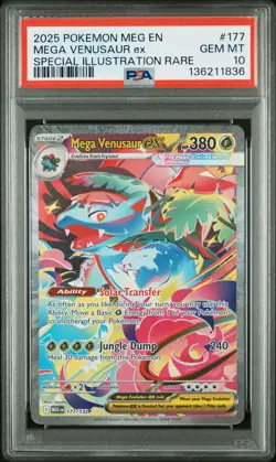 2025 POKEMON MEGA EVOLUTION SPECIAL ILLUSTRATION RARE MEGA VENUSAUR EX PSA 10 - Image 1