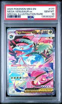 2025 POKEMON MEGA EVOLUTION SPECIAL ILLUSTRATION RARE MEGA VENUSAUR EX PSA 10 - Image 1