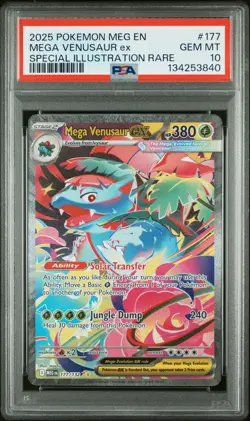 2025 POKEMON MEGA EVOLUTION SPECIAL ILLUSTRATION RARE MEGA VENUSAUR EX PSA 10 - Image 1