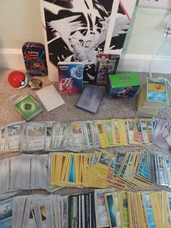 Pokemon TCG Mega Lot, Cards (100s), Binder, Tin Deck Box, Sleeves - Image 3