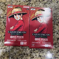 LOT OF 2 - One Piece Carrying On His Will OP-13 Sleeved Booster Packs NEW SEALED - Image 1