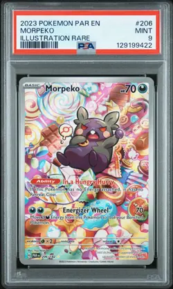 PSA 9 Morpeko Paradox Rift 206/182 Holo Illustration Rare Card Pokemon TCG - Image 1