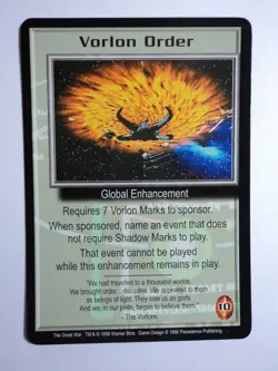 1998 BABYLON 5 CCG - THE GREAT WAR - RARE CARD - VORLON ORDER - Image 1