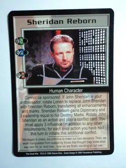 1998 BABYLON 5 CCG - THE GREAT WAR - RARE CARD - SHERIDAN REBORN - Image 1