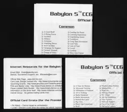 Babylon 5 CCG Deluxe Shadows Great War Official Checklist From Booster Box Cards - Image 2