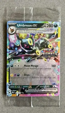 Pokemon Sealed Umbreon ex 60 Prismatic Evolutions Stamped Promo Rare New Low Pop - Image 1