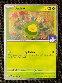 Budew 004/131 Cosmo Holo Pokemon TCG GYM Stamped Promo Asia Exclusive - Image 1