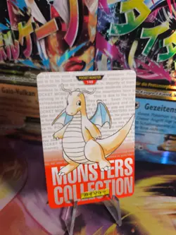 Pokemon Karte Card carddass Monsters collection Red 1996 japanese Dragonite VG - Image 1