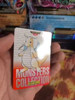 Pokemon Karte Card carddass Monsters collection Red 1996 japanese Dragonite VG - Image 2