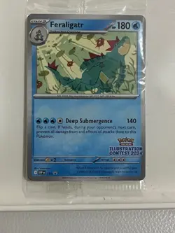 Sealed Pokemon TCG Feraligatr and Pikachu Illustration Contest 2024 Promo Cards - Image 1